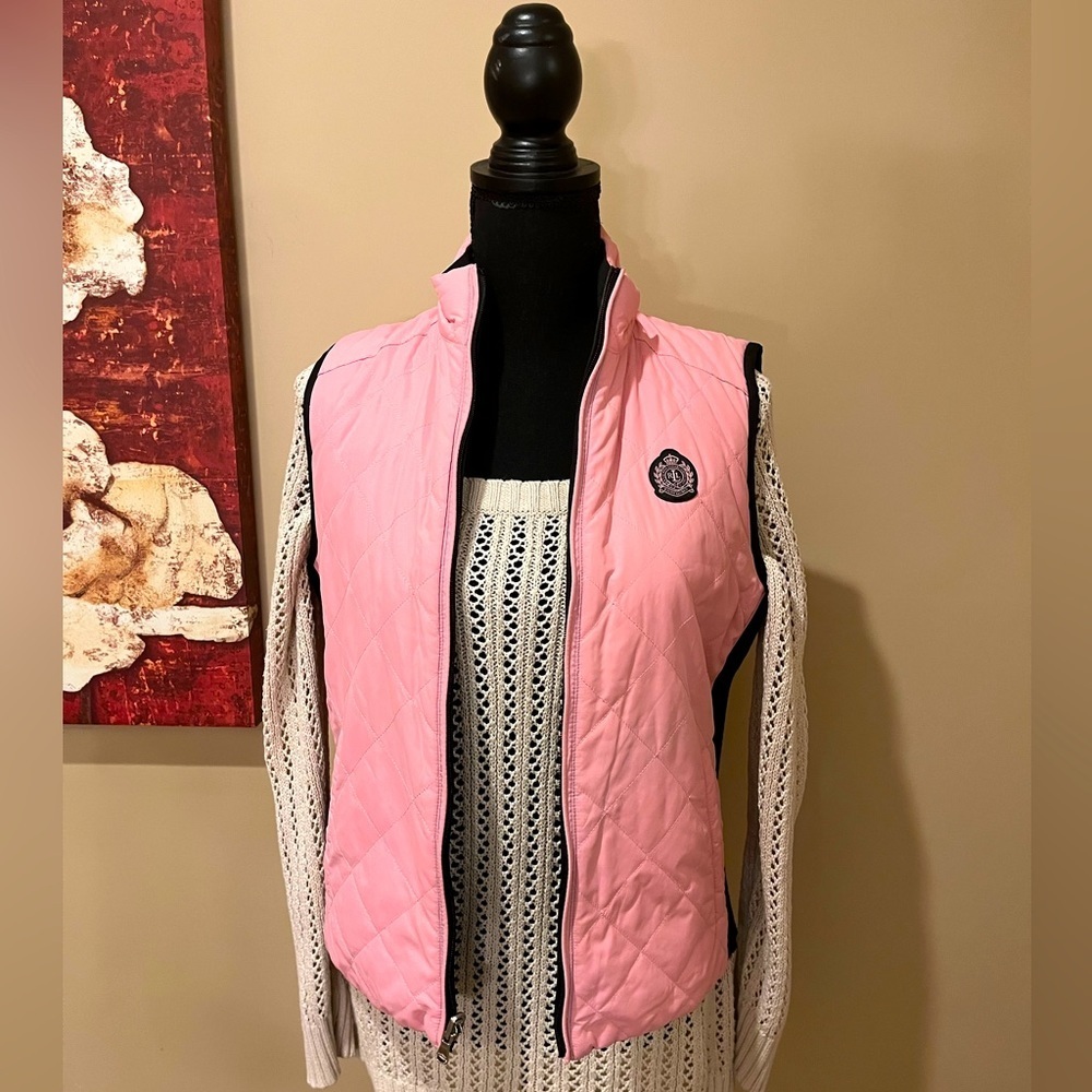 Ralph Lauren Reversible Quilted Vest Pink and Black, size XS